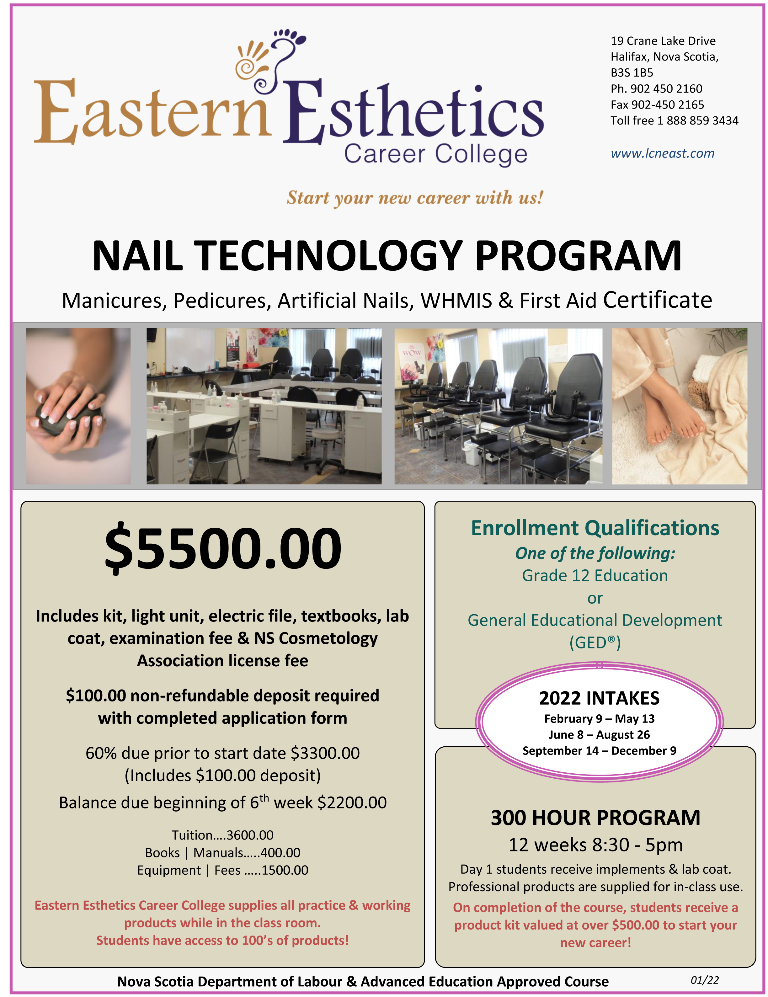 2022 EECC flyer nail tech program January